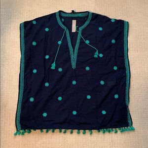 J crew Navy Embroidered cover up.  NWT.  Sz small